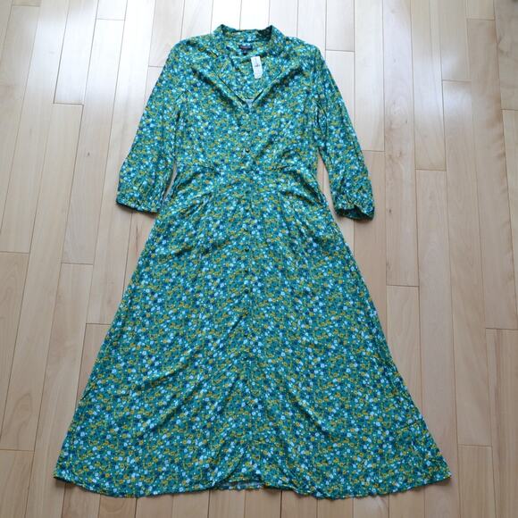 Talbots NWT Maxi Dress Green Floral Flower Size 4 - Picture 1 of 5